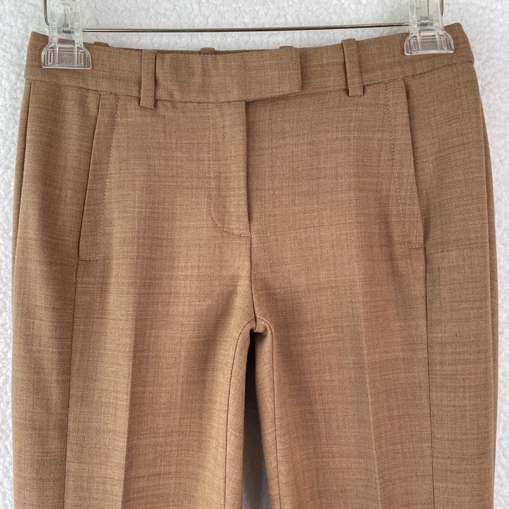 J.Crew Maddie Pant Camel Brown Wool Blend Slim Fit Trousers 0P Office Career